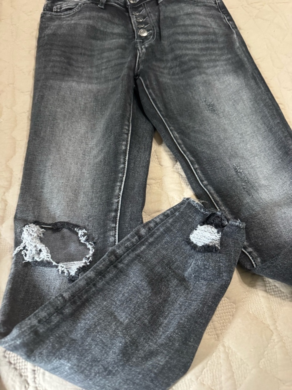 Vervet High-Rise Distressed Skinny Jeans in Washed Black 29 - Picture 5 of 8